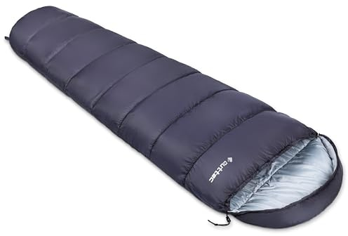 Sacco a Pelo Mummia con Cappuccio per Adulti, Estate, Primavera, Autunno, Sacco a Pelo da Cabina Ultraleggero - Comodo Sacco a Pelo Coperta da Campeggio per Adolescenti - Sacco a Pelo da Esterno