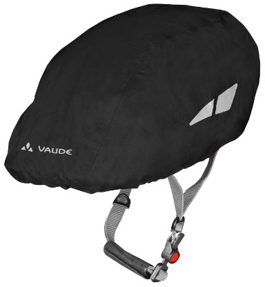 VAUDE Bicycle Helmet Rain Cover in Black - Breathable, Windproof & Waterproof Helmet Cover, Reflective Bike Helmet Cover, Environmentally Friendly Water-Repellent with Eco-Finish