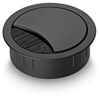 Eisnhauer scatola per cavi in acciaio inox laccato nero da 60 mm, adatta per più cavi, guarnizione a spazzola e coperchio rimovibile, altezza ca. 21 mm