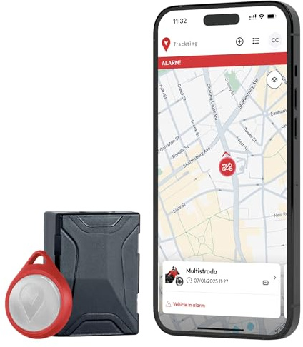 Trackting Smart V3 Europa - Localizador GPS para Coche y Moto con Sim sin Suscripción LTE-M/Edge - Batería Recargable Que Dura Meses - Alarma Moto con Aviso al Movil y GPS - Mini Ligero Inteligente