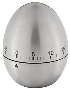 Excellent Houseware 76358 Horloge minuteur de Cuisine en Forme d'œuf, Acier Inoxydable, argenté, Unique