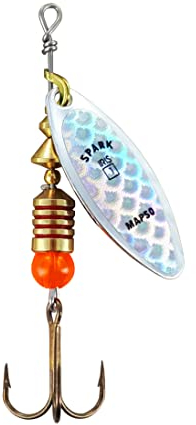 MAPSO- 5 Cucharillas de Pesca Spark-1 Plata-Iris-Plata 4,5 GMS