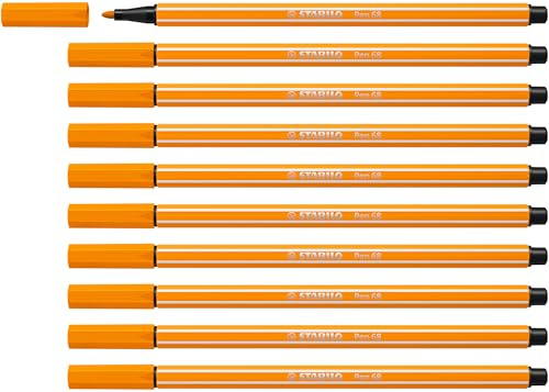 STABILO - Premium-Filzstift - Pen 68 | 10er Pack, orange