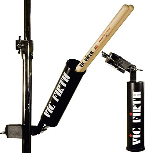 Vic Firth Steel Stick Caddy Stick Holder with Clamp - Black with Logo