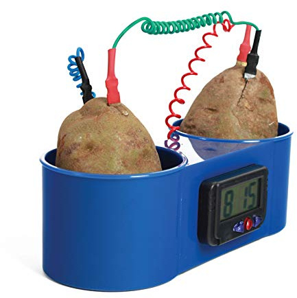 American Educational Blue Plastic Two Potato Clock, 8-1/2 Length x 3-1/2 Width x 2-3/4 Height