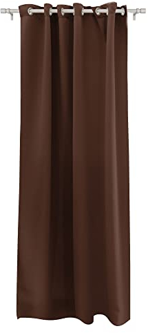 Victoria M. Aurora Verdunkelungsvorhang Blickdicht, Thermovorhang, Ösenvorhang, Schallschutz Vorhang 140 x 245cm, Braun