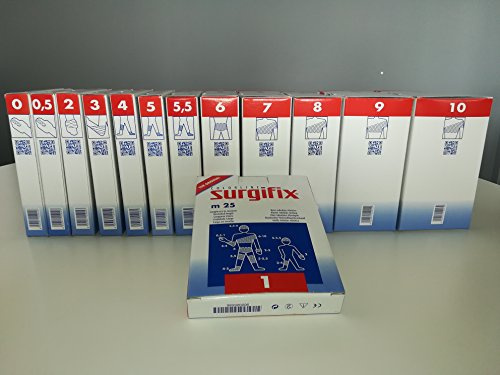 Surgifix - Elastisches Röhrennetz Poly, Größe 1, zur Fixierung von Kompressen, Mullbinden und Fingerverbänden, Spannlänge 25 m, weiße Farbe, Made in Italy, 1 Stück