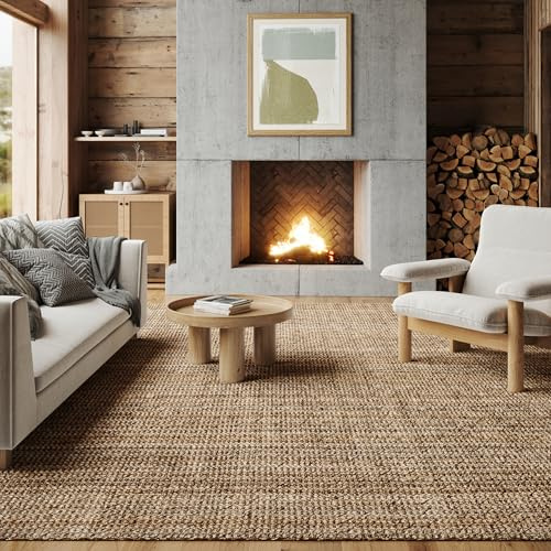 Nuloom Ashli Hand Woven, Natural, 5' x 8', Farmhouse, Jute, Soft and Textured, High Traffic, Stain Resistant, Easy Clean, Durable Area Rug for Bedroom, Living Room, Dining, Den, Foyer, Entryway