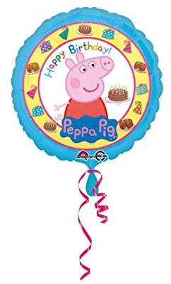 Amscan International 3159201 Peppa Pig Happy Birthday - Globo de papel de aluminio estándar , color/modelo surtido