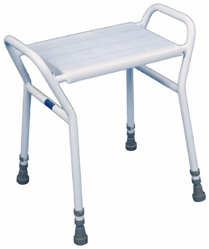 Aidapt Height Adjustable Shower and Bath Stool with Anti Slip Feet, Easy Clean Surface and Hand Grip to Aid Stability. For Users Who are Elderly, Disabled, Pregnant or Unsteady on their Feet