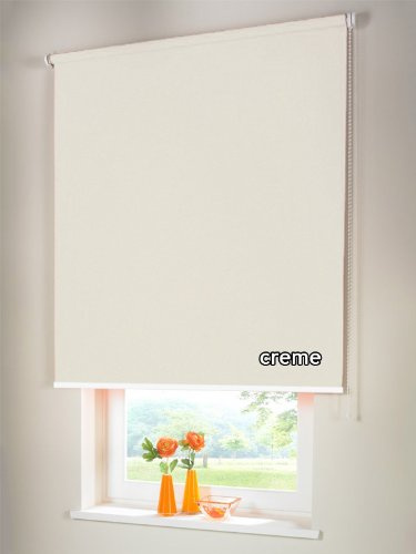 Verdunkelungsrollo Seitenzugrollo Kettenzugrollo Rollo Verdunkelung 180 x 200 cm / 180x200 cm creme - Bedienseite rechts