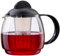 Boral 45181 Mikrowellen-Glaskanne 1,8 Liter mit Teefilter-Einsatz, schwarz