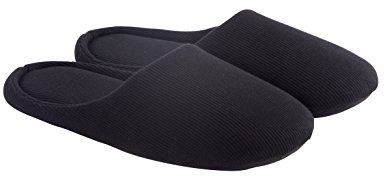 ofoot Pantofole da Donna, Scarpe Antiscivolo in Cotone Lavabile con Memory Foam(Nero,EU 38-39)