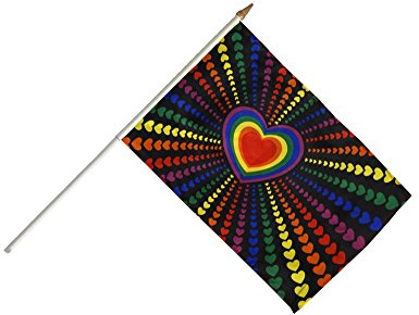 Flaggenfritze® Stockflagge Regenbogen Liebe - 30 x 45 cm