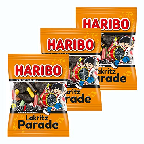 Haribo Lakritz-Parade, Fruchtgummi, 3er Pack, Lakritz, Lakritzmischung, Im Beutel, 200 g