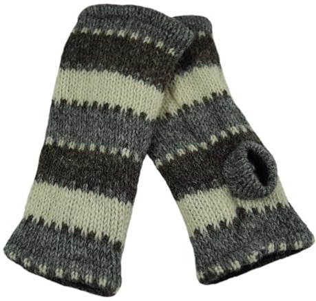 musimon Handstulpen Pulswärmer Stulpen gestrickt Wolle Fleecefutter