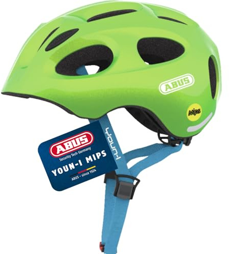 ABUS Casco Infantil Youn-I MIPS - Casco de Bicicleta con luz, reflectores y protección contra Impactos (MIPS) - para niñas y niños