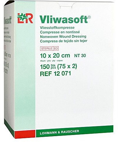 vliwa Soft Compresses non tissées stériles 10 x 20 cm 4lagig, 150 St