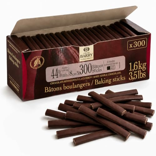 Cacao Barry Bâtons de Chocolat Gourmands pour Chocolatines, Lot de 300