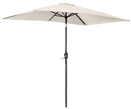 Green Bay 2x3m Garden Parasol Umbrella Patio Outdoor Sun Shade Aluminium Crank Tilt Mechanism Cream
