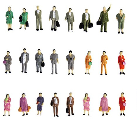 Lot de 24 figurines de modélisme peintes Personnes attendant le train Échelle HO (1:87) P87-12