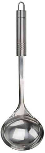 Fackelmann Schöpflöffel 32 cm OVALGRIFF, praktische Suppenkelle aus Edelstahl, mit ergonomischem Griff (Farbe: Silber), Menge: 1 Stück