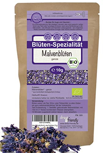 direct&friendly | 10g | blaue Bio Malvenblüten | großblättrig | Malventee | ganze Blüten getrocknet