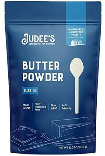 Judee's Gluten Free Butter Powder - Versatile Cooking & Baking Butter Powder - Gluten-Free & Keto-Friendly Formula - 11.25 Ounce, Pack of 1
