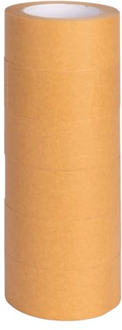 verpacking 6 Rollen Papierklebeband 50m braun, recycelbar, leise abrollend, starker Naturkautschuk Kleber, umweltschonende PP Alternative