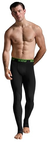 2XU Men's Elite Power Recovery Compression Tights - Enhance Performance & Recovery - Black/Nero - Size X-Large