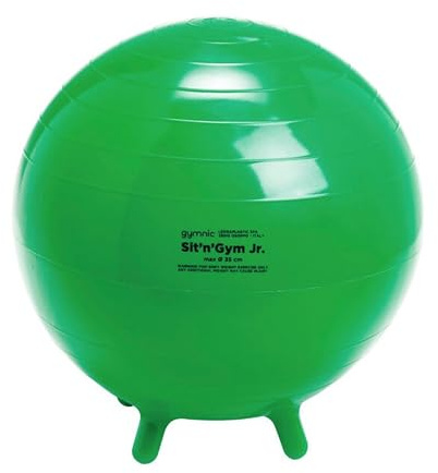 GYMNIC Sit'n'Gym Jr. Aufblasbarer Sitzball Ø 35 cm, grün, mit Füßen für Kinder, ideal für korrekte Körperhaltung, Konzentration und Wohlbefinden in Schule und Zuhause