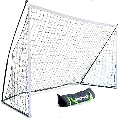 QUICKPLAY KICKSTER 3.6x1.8m Fußballtor - Schnell aufbaubares tragbares Fußballnetz für das Jugendtraining, Tor in offizieller Größe für 5v5 & 7v7 Mini-Soccer