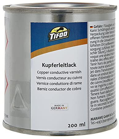 Tifoo Kupferleitlack/Leitlack mit Kupferpartikeln 200 ml – metallische Schicht mit Galvanik auf 3-D-Druck erzeugen - Dekolack - Kupferspray - Ersatz für Silberleitlack