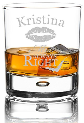 polar-effekt Whiskyglas Personalisiert mit Gravur 330 ml - Geschenk-Idee für Frauen - Tumbler Whiskeyglas - Individuelles Geschenkidee zum Geburtstag Motiv - Mrs. Always Right