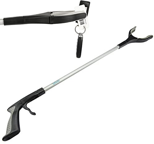 Vive 32 Reacher Grabber Stick - Extra Long Litter Picker for Adults, Elderly, Disabled, Handicap - Rotating Hand, Heavy Duty Grip Arm - Reaching Assist Tool for Trash Pickup, Garden Nabber