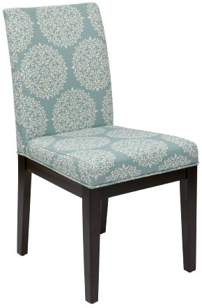 OSP Home Furnishings Dakota Upholstered Parsons Dining Chair with Espresso Finish Wood Legs, Gabrielle Sky