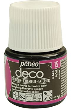Pébéo Mehrseitige Acrylfarbe für Außenbereiche - Schwarz - 45 ml