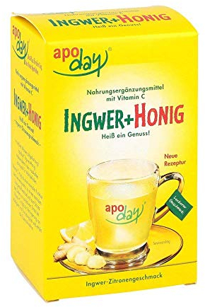 Apoday Ingwer+Honig Pulver Ingwer-Zitronengeschmack, 10X10 g