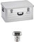 Caja de aluminio 80 litros para almacenamiento, transporte, herramientas, multiuso, color plata/plateado - Maleta Maletín