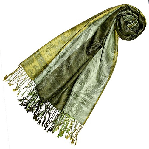 Lorenzo Cana Damen Pashmina Schal Schaltuch jacquard gewebt 100% Seide 70 x 190 cm Paisley Seidenschal Seidentuch