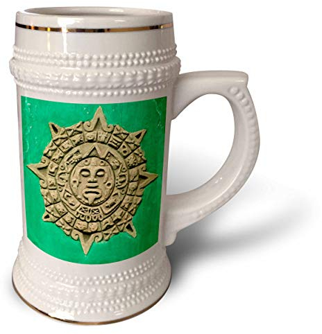 3dRose Guatemala Antigua Maya-Kalender schmückt Fassade-SA10 KWI002-Kymri Wilt Becher, 510 ml, 624 ml, Weiß