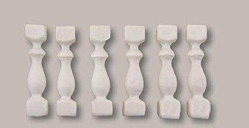 Unbekannt Krippenzubehör Säulen 6tlg. Set Weiss eckig Höhe 4cm