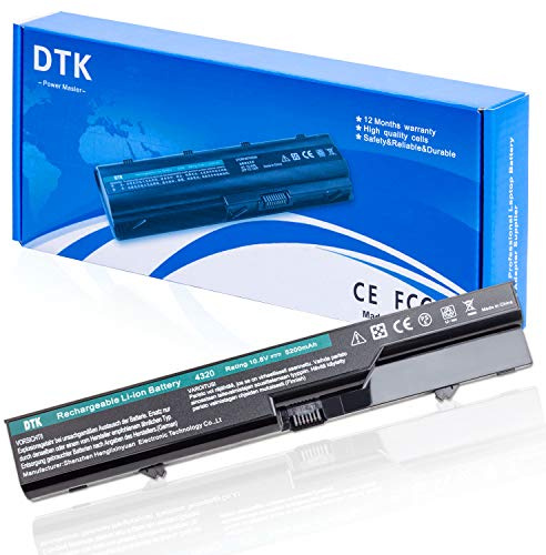 DTK Batterie pour HP Compaq 320 321 325 326 620 625 420 421 425 Probook 4320 4320s 4321 4321s 4320t 4325s 4326s 4420s 4421s 4425s 4520 4520s 4525s Ordinateur Portable [10.8V 4400mAh]