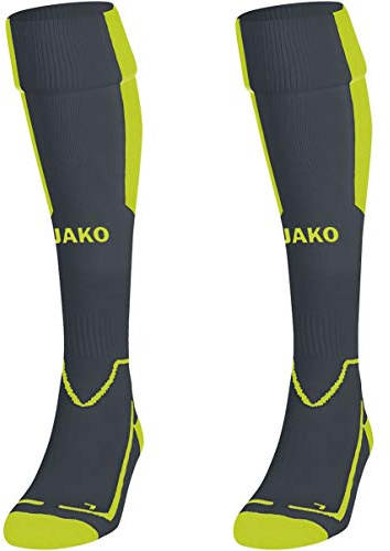 JAKO Unisex Kinder Lazio steunkous Stutzenstrumpf, grau/Neongrün, 31-34 EU