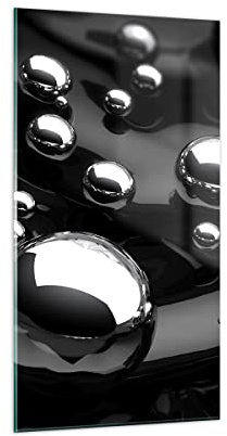 Vidrios decorativos 55x100cm Cuadro Sobre Vidrio Moderno Cromo metal reflexión Grande Dormitorio Cocina Cuadros Pared Impresiones Decoracion Salon Impresión en Cristal Wall Art Prints GPA55x100-2525