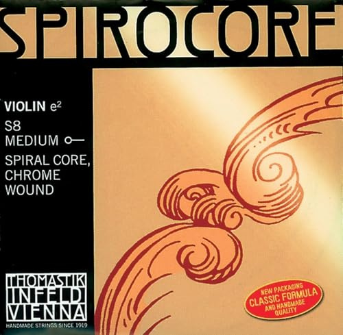 Thomastik-Infeld Spirocore Violinsaite E 4/4 – Einzelsaite (S8), Spiralseilkern, Chromstahl umsponnen, mittlere Spannung