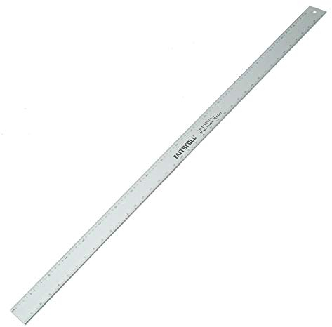 Faithfull Aluminium Rule 1 Metre (39 Inch) – Aluminium Marking & Measuring Ruler with Dual Metric & Imperial Graduations, Conversion Chart & Hanging Hole