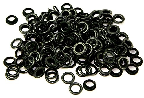 Oeillets et rondelles métal noir 11 mm – Lot de 100 oeillets