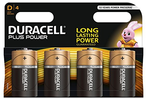 DURACELL Lot de 2 blisters de 4 piles Plus Power MN1300 Mono D LR20