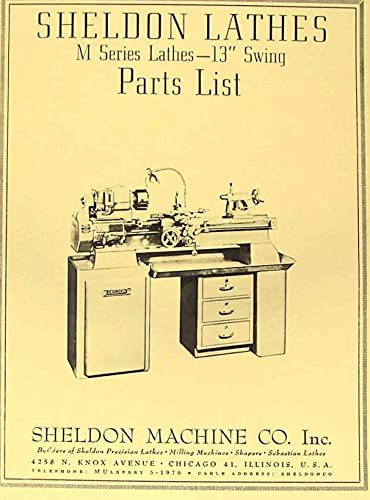 SHELDON 13 M Series Metal Lathe Parts Manual